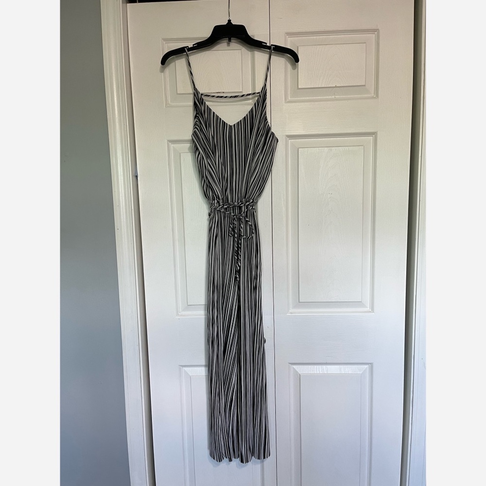 Striped loose jumpsuit spaghetti straps